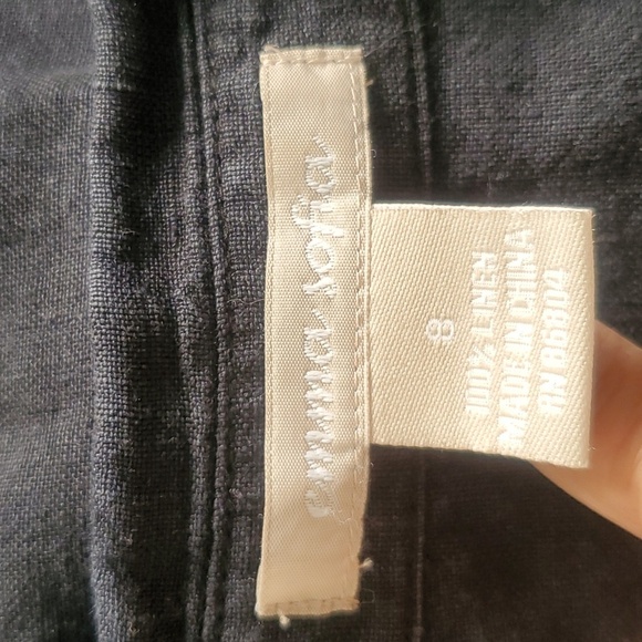 Emma Sofia 100% linen button up Roll Tab Sleeve blouse Size 8 - Picture 10 of 11